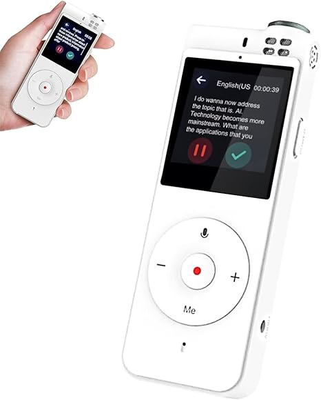 Navitomoon Digital Voice Recorder with Playback, Speech to Text and Instant Translation, Voice to Text Recorder with Transcription, No Subscription, Suitable for Lectures Meetings Classrooms