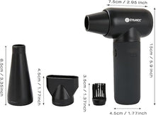 Load image into Gallery viewer, Compressed Barber Air Duster,110000RPM Portable Hand Held Mini Fan, for Cooling, Cleaning,Salon,Home, Type-C Charging, Black
