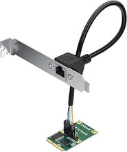 Load image into Gallery viewer, Mini PCIe Gigabit Ethernet Network Card, Single RJ45 Port, 1G NIC Compare to Intel I210AT, with 30-cm Cable, Ethernet Card for Windows/Windows Server/Linux
