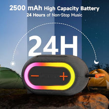 Load image into Gallery viewer, HWWR Portable Bluetooth Speaker, 360° Stereo Sound Loud Wireless Speaker, 24H Playtime, IPX7 Waterproof, Bluetooth 5.3, TWS Pairing, RGB Lights, Portable Speakers for Outdoor Camping Hiking Party
