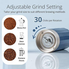 Load image into Gallery viewer, 1Zpresso Q Air Manual Coffee Grinder-Black, Mini Slim Travel Sized Fits in the plunger, Stainless Steel Conical Burr, Numerical Adjustable Setting for Pour Over French Press Cold Brew.
