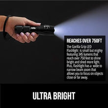 Load image into Gallery viewer, Gorilla Grip Powerful LED 750 FT Water Resistant 5 Adjustable Mode Tactical Flashlight, High Lumens Ultra Bright Zoom Flashlights, Stocking Stuffer Gift, Small Camping Car Mini Flash Light, Black
