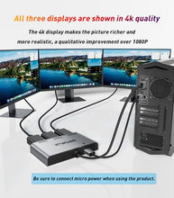 Load image into Gallery viewer, SWITCHFLUX DisplayPort to Dual HDMI with DP Adapter |4K@60Hz| Extended Display 1 in 3 Out MST Hub for Multiple Monitors Compatible with PC,NVIDIA/AMD Graphics Card
