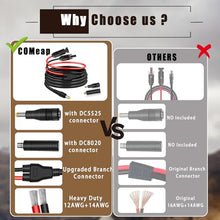 Load image into Gallery viewer, COMeap Solar Panel Adapter for Jackery, Compatible with MC-4 to DC 8mm Extension Cable with DC7909 to DC8020/DC5525 Connector for GZ Yeti Jackery Bluetti Solar Generator Power Station 12AWG 6ft(1.8m)
