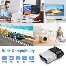 Load image into Gallery viewer, RAOYI USB Stick 128GB USB 3.0 Flash Drive with Lanyard,128G Mini Fit Memory Stick Ultra Slim Thumb Drive Zip Drive for PC Desktop-Black
