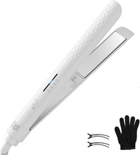 Load image into Gallery viewer, Quico Hair Straightener, 110-240V Professional Flat Iron Hair Straightener and Curler, 15s Fast Heating Travel Straightener for Women, Negative Ion, Temp Memory, 320-450?, Auto-Off, Glove and Clip
