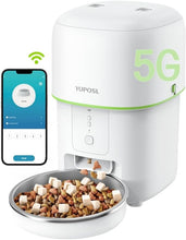 Load image into Gallery viewer, Automatic Cat Feeder, 2L Cat Food Dispenser, 2.4G WiFi Cat Food Dispenser with APP Remote Feeding, Dual Power Supply, Programmable Portion Size, Auto Pet Feeder for Cats and Small Dogs
