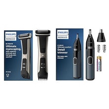 Load image into Gallery viewer, Philips Norelco Exclusive Bodygroom Series 7000 Showerproof Body &amp; Manscaping Trimmer &amp; Shaver, BG7030/49 + Philips Norelco Nose Trimmer 3000, for Nose, Ears, Eyebrows, NT3600/62
