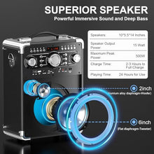 Load image into Gallery viewer, Pro Audio Certified Karaoke Machine with 3 Mics, 24H Playtime Portable Bluetooth 5.3 Party Speakerw/DJ Light &amp; Bass Boost, All-in-1 Home Entertainment System for Adults/Kids, Indoor/Outdoor Gathering
