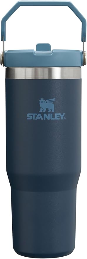 Stanley IceFlow Stainless Steel Tumbler - Vacuum Insulated Water Bottle for Home, Office or Car Reusable Cup with Straw Leak Resistant Flip Cold for 12 Hours or Iced for 2 Days, Navy, 30oz