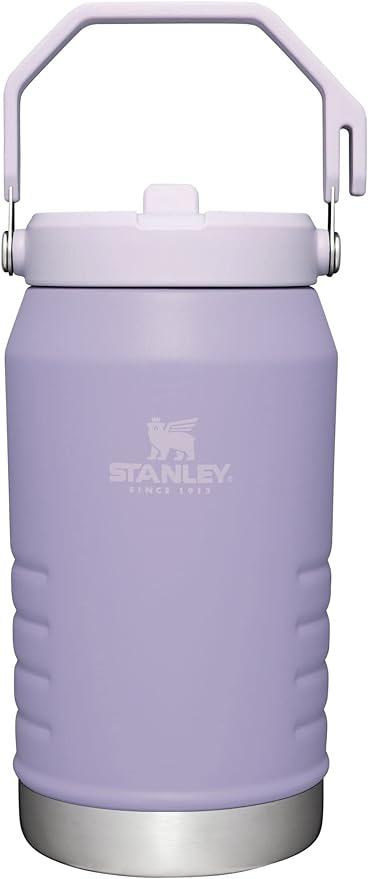 Stanley IceFlow Stainless Steel Water Jug with Straw, Vacuum Insulated Water Bottle for Home and Office, Reusable Tumbler with Straw Leak Resistant Flip, Lavender, 64OZ