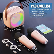 Load image into Gallery viewer, ZERFUN Mini Karaoke Machine Microphone for Kids Adults, Wireless Microphones Rechargeable with Bluetooth Speaker, Toys Gifts Presents for Girls Toddler Birthday Christmas, Pink
