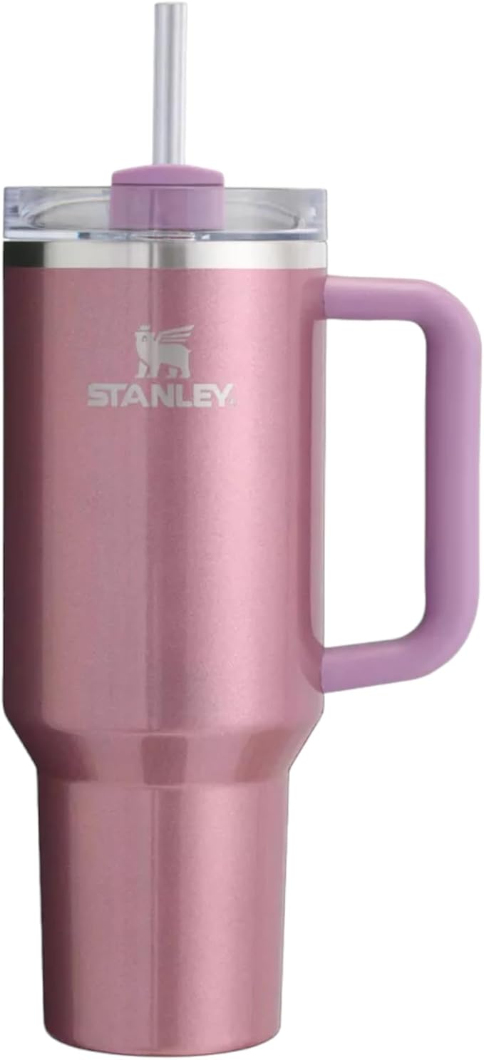 STANLEY Quencher H2.0 FlowState Stainless Steel Vacuum Insulated Tumbler with Lid and Straw for Water, Iced Tea or Coffee (Mauve Shimmer, 40 oz)