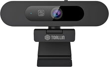 Load image into Gallery viewer, TOALLIN 4K AI Webcam with WDR, Auto Light Correction, AI Tracking with Auto-Framing, Auto-Focus, 5X Adjustable Digital Zoom, Built-in Dual Noise-Canceling Mics, 92° FOV Webcam for Online Video Calls
