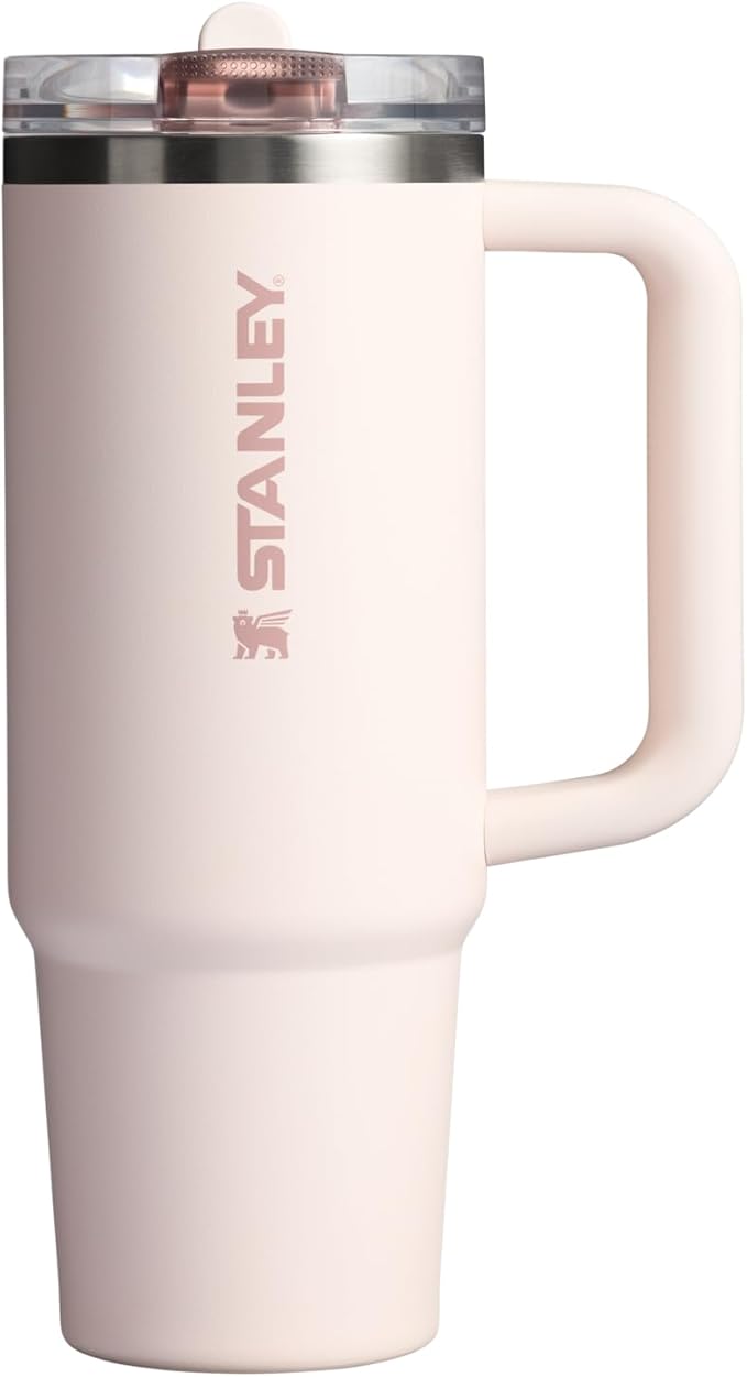 Stanley Quencher ProTour Flip Straw Tumbler with Leakproof Lid 30 oz | Built-In Straw & Handle | Cupholder Compatible for Travel | Insulated Stainless Steel Cup | BPA-Free | Rose Quartz Solid