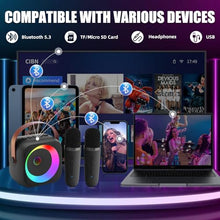 Load image into Gallery viewer, ZERFUN Mini Karaoke Machine Microphone for Kids Adults, Wireless Microphones Rechargeable with Bluetooth Speaker, Toys Gifts Presents for Girls Boys Toddler Birthday Christmas, Black
