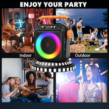Load image into Gallery viewer, Karaoke Machine with 2 Microphones: HWWR Portable Bluetooth Speaker with 6.8&quot; Subwoofers, Karaoke Machine for Adults Kids with PA System, Karaoke Microphone &amp; DJ Lights for Home Party Outdoor
