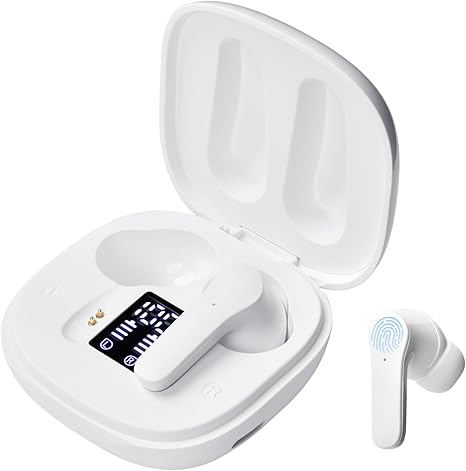 Language Translator Earbuds, Two Way Real-time Translation Device with 144 Languages Bluetooth Online Voice Translation, High Accuracy, Fast Reaction and Noise Reduction(Pale White)