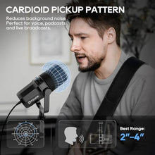 Load image into Gallery viewer, FDUCE SL40 USB/XLR Dynamic Microphone for Podcasting, Gaming, Live Streaming and Recording, Built-in Headphone Output, LED Mute Button, All Metal, Voice Isolation Technology
