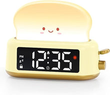 Load image into Gallery viewer, Alarm Clock for Kids, Digital Alarm Clock for Bedrooms with Toast Night Light, Nap Timer, Snooze, Adjustable Brightness, Bedside Clock for Kids Girls Boys Teens Bedroom Decor
