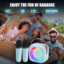 Load image into Gallery viewer, ZERFUN Mini Karaoke Machine Microphone for Kids Adults, Wireless Microphones Rechargeable with Bluetooth Speaker, Toys Gifts Presents for Girls Boys Toddler Birthday Christmas, Blue
