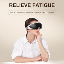 Load image into Gallery viewer, Eye Massager 5-Mode, migraine Relief Eye Massager, Foldable Eye Protector, visualization Heating Eye mask with Voice Broadcast, Heat Therapy, kneading, and Vibration Functions
