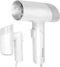 Load image into Gallery viewer, HubiCare Dual Voltage 120V - 220V True Travel Portable Garment Steamer, 1000W Powerful Steam, Fast 25 Second Heat-up, Wrinkle Remover, Lightweight Fabric Steamer for Clothes
