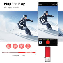 Load image into Gallery viewer, RAOYI 3 Pack 64GB USB C Flash Drive, 2 in 1 USB 3.0 Type C Dual OTG Metal Thumb Drive Jump Drive Memory Stick with Keychain Suitable for USB-C Smartphones, Computers and Tablets (Red,Silver,Blue)
