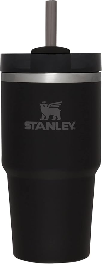 Stanley Quencher H2.0 FlowState Stainless Steel Vacuum Insulated Tumbler with Lid and Straw for Water, Iced Tea or Coffee, Smoothie and More, Black , 20 oz