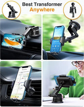 Load image into Gallery viewer, VANMASS [True Military-Grade] Car Phone Holder [2024 Best Suction &amp; Clip] Cell Phone Mount for Dashboard Windshield Vent Truck Cradle Dash Stand for iPhone 15 Pro Max 14 13 12 Android, Purple
