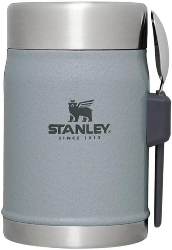 Stanley Classic Legendary Classic Food Jar + Spork 14oz Hammertone Silver