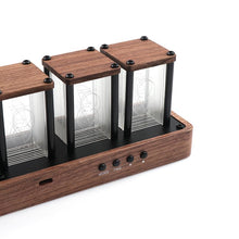 Load image into Gallery viewer, ClocTeck Nixie Tube Clock Walnut Digital Clock, Support Wi-Fi Time SYNC, Alarm &amp; Timer,12/24H Display, A Retro Gift (6Tubes)
