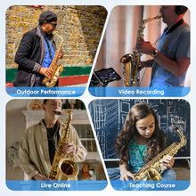Load image into Gallery viewer, Wireless Saxophone Microphone System for Instruments: UHF Rechargeable Instruments Microphone Receiver and Transmitter - 160ft Range. Plug and Play - Clip-on Mics Suitable for Sax Trumpet, Trombone
