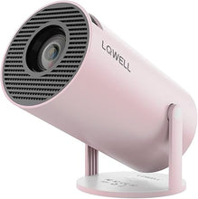 Load image into Gallery viewer, LQWELL® Projector, Mini Projector, Supports 5G Wifi &amp; BT5.0, Automatic Keystone, 220 Degree Angle, 130 Inch Display for Phone/PC/Lap/Xbox/Stick, 4K Home Cinema Projector, Pink (No Android OS)
