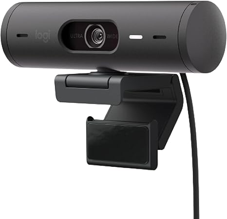 Logitech Brio 501 Full HD Webcam with Auto Light Correction,Show Mode, Dual Noise Reduction Mics, Privacy Cover, Works with Microsoft Teams, Google Meet, Zoom, USB-C Cable - Black