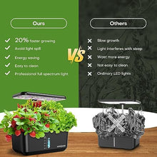 Load image into Gallery viewer, Indoor Garden Hydroponics Growing System: 10 Pods Plant Germination Kit Aeroponic Vegetable Growth Lamp Countertop with LED Grow Light - Hydrophonic Planter Grower Harvest Veggie Lettuce, Black

