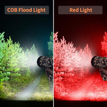 Load image into Gallery viewer, BUYSIGHT Rechargeable Spotlight Flashlight,1600 lumens Hand held Spotlight Waterproof Flashlight Hunting floodlight with red Lens(Camouflage Green-COB)
