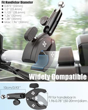 Load image into Gallery viewer, Wukanleng Bike Tablet Phone Holder with Silicone Security Band, Metal Arm 360° Rotation Tablet Handlebar Mount for Stationary Bicycle, Treadmill Fits iPad Pro/Air/Mini, Smartphones, 4-13'' Devices
