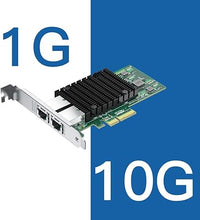 Load image into Gallery viewer, 10Gb RJ45 PCI-E Network Card NIC, Compare to Intel X550-T2, with Intel X550-AT2 Chip, Dual RJ45 Ports, PCI Express 3.0 X4, Ethernet Converged Network Adapter Support Windows/Linux/VMware Esxi
