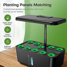 Load image into Gallery viewer, Indoor Garden Hydroponics Growing System: 10 Pods Plant Germination Kit Aeroponic Vegetable Growth Lamp Countertop with LED Grow Light - Hydrophonic Planter Grower Harvest Veggie Lettuce, Black
