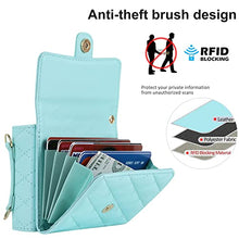 Load image into Gallery viewer, XIMAND for Samsung Galaxy Z Flip 7 Accordion Crossbody Wallet Case, 4 Card Slots, RFID Blocking, and Adjustable Strap - Stylish and Versatile Accessory.(Green)
