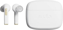 Load image into Gallery viewer, Sudio N2 Pro True Wireless Bluetooth in-Ear Earbuds with ANC - Multipoint Connection, IPX4 Water Resistant, USB-C and Wireless Charging, Microphone, 30h Play Time with Charging Case (White)
