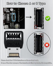 Load image into Gallery viewer, COMeap USB C Motherboard Adapter?USB 3.2 Type E 90 Degree Front Panel Internal Connector Header Converter for Motherboard Black C
