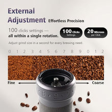 Load image into Gallery viewer, 1Zpresso K-Ultra Manual Coffee Grinder Silver with Carrying Case, Assembly Consistency Grind Stainless Steel Conical Burr, Foldable Handle, Numerical External Adjustable Setting, All-Round Grinder

