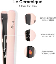 Load image into Gallery viewer, L&#39;ANGE HAIR Le Ceramique 1-Pass Flat Iron Hair Straightener | Fast Heating Ceramic Flat Iron | Best Hot Tools Hair Straightening Iron to Lock in Moisture &amp; Shine | Professional Hair Iron (Blush)
