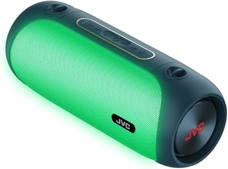 JVC Illuminated Portable Wireless Speaker with 30W max outputs, Dynamic Sound, Bluetooth 5.0, TWS Capability, USB-C, AUX in, up to 6-Hour Battery Life - SPPA7BTA (Navy)