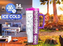 Load image into Gallery viewer, Meoky 40 oz Tumbler with Handle and Flip Straw, 100% Leakproof Tumbler with Lid and Straw, Stainless Steel Insulated Cup, Cupholder Friendly, Keeps Cold for 34 Hours (Celebration)
