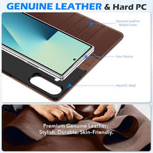 Load image into Gallery viewer, SHIELDON Wallet Case for Galaxy Z Fold7 8.0&quot;, Genuine Leather Folio Case and Stand Function, RFID Blocking Card Slot Shock-Absorbent Compatible with Galaxy Z Fold 7 - Retro Coffee
