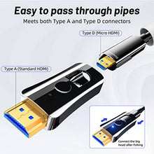 Load image into Gallery viewer, DGHUMEN 30Ft HDMI Cable Fiber Optic 8K 48Gbps, in Wall HDMI 2.1 Cord with Detachable Micro Connector, Supports 8K@60Hz 4K@120Hz Compatible with Projector, TV, PC, Monitor
