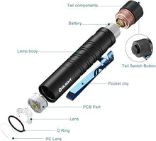 Load image into Gallery viewer, OLIGHT I5T EOS 300 Lumens Slim EDC Flashlight Dual-Output for Camping and Hiking, Tail Switch Flashlight with Beam Distance 196ft, Powered by Single AA Battery, Black
